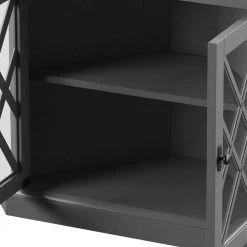 Gray Corner Accent Cabinet with Adjustable Shelf by Twin Star Home -Twin Star Home Sales Store gray twin star home accent cabinets ac7349 pg22 1f 1000