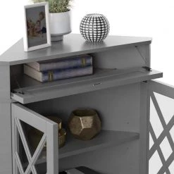 Gray Corner Accent Cabinet with Adjustable Shelf by Twin Star Home -Twin Star Home Sales Store gray twin star home accent cabinets ac7349 pg22 44 1000