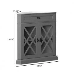 Gray Corner Accent Cabinet with Adjustable Shelf by Twin Star Home -Twin Star Home Sales Store gray twin star home accent cabinets ac7349 pg22 4f 1000