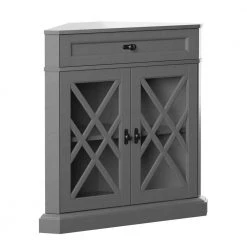 Gray Corner Accent Cabinet with Adjustable Shelf by Twin Star Home -Twin Star Home Sales Store gray twin star home accent cabinets ac7349 pg22 c3 1000