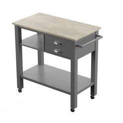 Gray Kitchen Cart with Towel Rack by Twin Star Home -Twin Star Home Sales Store gray twin star home bar carts kc6689 pg22 40 1000