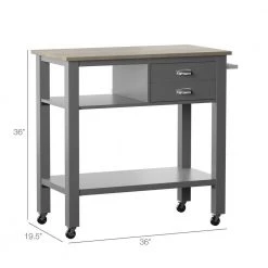 Gray Kitchen Cart with Towel Rack by Twin Star Home -Twin Star Home Sales Store gray twin star home bar carts kc6689 pg22 4f 1000