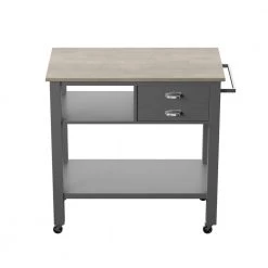 Gray Kitchen Cart with Towel Rack by Twin Star Home -Twin Star Home Sales Store gray twin star home bar carts kc6689 pg22 fa 1000