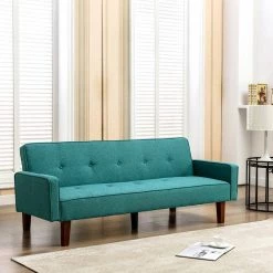 Nathalia 75 in. Green Linen 3-Seater Twin Sleeper Sofa Bed by KINWELL -Twin Star Home Sales Store green kinwell sofa beds bsc071 gn 31 1000
