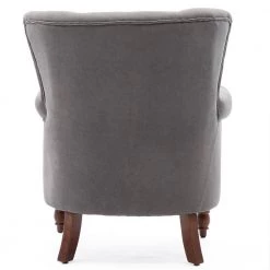Grey Modern Upholstered Accent Armchair Button-Tufted Nailhead Trim Wingback Chair by KINWELL -Twin Star Home Sales Store grey kinwell accent chairs mla000702 grey 44 1000