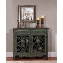 Hood Gray 2-Drawer 2-Door Storage Cabinet by COAST TO COAST -Twin Star Home Sales Store hood gray coast to coast accent cabinets 81377 31 1000