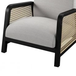 Ivory Black Oak Upholstered Arm Chair with Frame by Twin Star Home -Twin Star Home Sales Store ivory black oak twin star home accent chairs lc758 o134 1f 1000