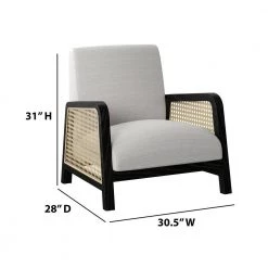 Ivory Black Oak Upholstered Arm Chair with Frame by Twin Star Home -Twin Star Home Sales Store ivory black oak twin star home accent chairs lc758 o134 4f 1000