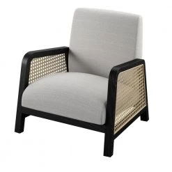 Ivory Black Oak Upholstered Arm Chair with Frame by Twin Star Home -Twin Star Home Sales Store ivory black oak twin star home accent chairs lc758 o134 c3 1000