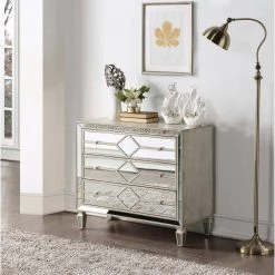 3-Drawer Chest Kadees Burnished Ivory 31 in. H x36 in. W x 17 in. D by COAST TO COAST -Twin Star Home Sales Store kadee s burnished ivory coast to coast accent cabinets 55630 31 1000