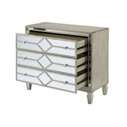 3-Drawer Chest Kadees Burnished Ivory 31 in. H x36 in. W x 17 in. D by COAST TO COAST -Twin Star Home Sales Store kadee s burnished ivory coast to coast accent cabinets 55630 77 1000
