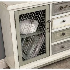 Keystone Multicolor 2-Door 4-Drawer Credenza by COAST TO COAST -Twin Star Home Sales Store keystone multi color coast to coast accent cabinets 22588 4f 1000