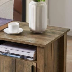 15 in. Light Brown Rectangle Wood End Table with Storage by KINWELL -Twin Star Home Sales Store light brown kinwell end side tables bsc hx009ro 44 1000