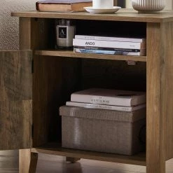 15 in. Light Brown Rectangle Wood End Table with Storage by KINWELL -Twin Star Home Sales Store light brown kinwell end side tables bsc hx009ro fa 1000