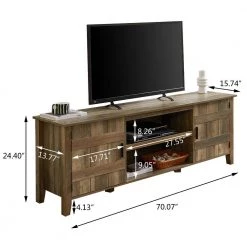 70 in. Light Brown TV Stand with 2 Storage Doors Fits TV's up to 80 in. by KINWELL -Twin Star Home Sales Store light brown kinwell tv stands bsc hx007ro 1f 1000