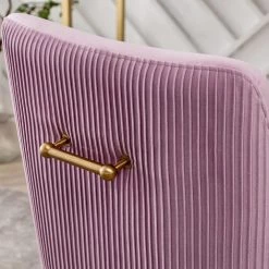 Light Purple Modern Mid-Century Velvet Fabric Upholstered Pleated Dining Chair with Handle on Back (Set of 2) by KINWELL -Twin Star Home Sales Store light purple kinwell accent chairs bsc083 pk two 1f 1000