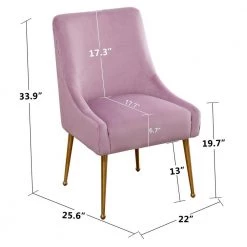 Light Purple Modern Mid-Century Velvet Fabric Upholstered Pleated Dining Chair with Handle on Back (Set of 2) by KINWELL -Twin Star Home Sales Store light purple kinwell accent chairs bsc083 pk two 66 1000