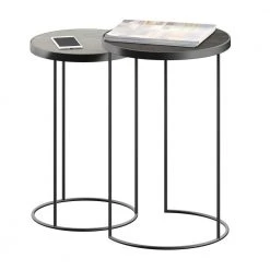16 in. Light Stone Nesting Side Tables (Set of 2) by Twin Star Home -Twin Star Home Sales Store light stone twin star home coffee tables bt6768 ps23 1f 1000