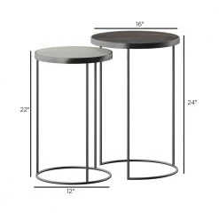 16 in. Light Stone Nesting Side Tables (Set of 2) by Twin Star Home -Twin Star Home Sales Store light stone twin star home coffee tables bt6768 ps23 c3 1000