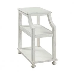 Lilith White Rub Chairside Accent Table by COAST TO COAST