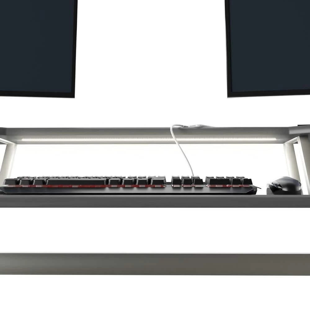 56 in. Metallic Gray Gaming Computer Desk with USB Charging Ports by Twin Star Home 7 56 in. Metallic Gray Gaming Computer Desk with USB Charging Ports by Twin Star Home - Image 7