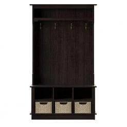 Midnight Cherry Hall Tree with Baskets by Twin Star Home