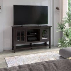 54 in. Midnight Cherry TV Stand with 3 Shelves for TVs up to 60 in. by Twin Star Home -Twin Star Home Sales Store midnight cherry twin star home tv stands tc54 6762 pc72 76 1000