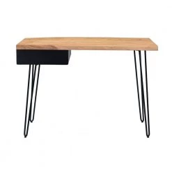 43 in. Natural and Black 1-Drawer Solid Wood Writing Desk by COAST TO COAST