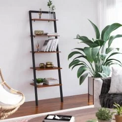 70 in. North Brown Wood 5-Shelf Leaning Bookcase Open Back by Twin Star Home 21 70 in. North Brown Wood 5-Shelf Leaning Bookcase Open Back by Twin Star Home -Twin Star Home Sales Store north brown twin star home bookcases bookshelves bk640 m393 fa 1000