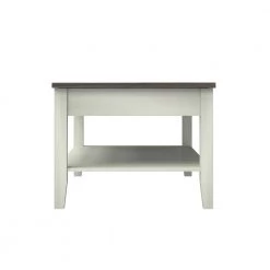 47.38 in. Old Wood White Rectangle MDF Coffee Table with Shelf by Twin Star Home -Twin Star Home Sales Store old wood white twin star home coffee tables ct6127 tpg03 1d 1000