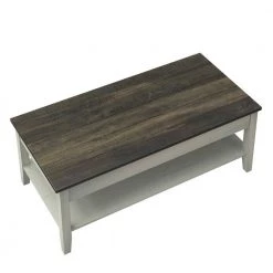 47.38 in. Old Wood White Rectangle MDF Coffee Table with Shelf by Twin Star Home -Twin Star Home Sales Store old wood white twin star home coffee tables ct6127 tpg03 40 1000