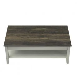 47.38 in. Old Wood White Rectangle MDF Coffee Table with Shelf by Twin Star Home -Twin Star Home Sales Store old wood white twin star home coffee tables ct6127 tpg03 44 1000