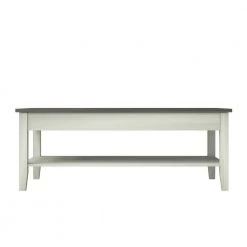 47.38 in. Old Wood White Rectangle MDF Coffee Table with Shelf by Twin Star Home -Twin Star Home Sales Store old wood white twin star home coffee tables ct6127 tpg03 4f 1000