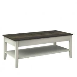 47.38 in. Old Wood White Rectangle MDF Coffee Table with Shelf by Twin Star Home -Twin Star Home Sales Store old wood white twin star home coffee tables ct6127 tpg03 c3 1000