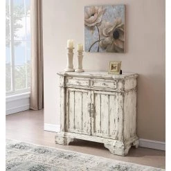 Olivia Aged Cream 2-Door 2-Drawer Cabinet by COAST TO COAST -Twin Star Home Sales Store olivia aged cream coast to coast accent cabinets 55658 31 1000