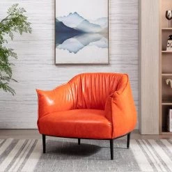Orange Barrel Chair by KINWELL 19 Orange Barrel Chair by KINWELL -Twin Star Home Sales Store orange kinwell accent chairs mla000707 orange 31 1000