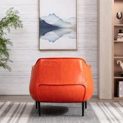 Orange Barrel Chair by KINWELL 16 Orange Barrel Chair by KINWELL -Twin Star Home Sales Store orange kinwell accent chairs mla000707 orange 44 1000