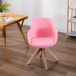 Pink Oak Wood Arm Chair Swivel Elegant Dining Chair by KINWELL 13 Pink Oak Wood Arm Chair Swivel Elegant Dining Chair by KINWELL -Twin Star Home Sales Store pink kinwell dining chairs mla000706 pink c3 1000
