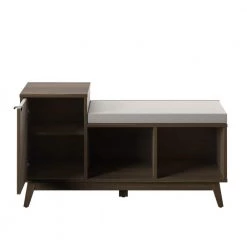 Brown Plainview Walnut Entryway Bench with Storage Cabinet 21.88 in. H x 40 in. W x 15.5 in. D by Twin Star Home 12 Brown Plainview Walnut Entryway Bench with Storage Cabinet 21.88 in. H x 40 in. W x 15.5 in. D by Twin Star Home -Twin Star Home Sales Store plainview walnut twin star home dining benches sb6860 pw31 1f 1000