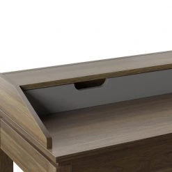 40 in. Rectangular Plainview Walnut Wood 1-Shelf Writing Desk with USB Charging Ports by Twin Star Home -Twin Star Home Sales Store plainview walnut twin star home writing desks odp706 tpw31 1d 1000