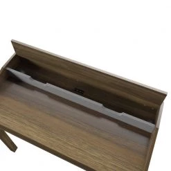 40 in. Rectangular Plainview Walnut Wood 1-Shelf Writing Desk with USB Charging Ports by Twin Star Home -Twin Star Home Sales Store plainview walnut twin star home writing desks odp706 tpw31 77 1000
