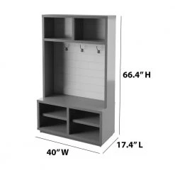 Pure Gray and White Hall Trees with 3-Hooks by Twin Star Home -Twin Star Home Sales Store pure gray and white twin star home hall trees sb6922 tpp01 c3 1000