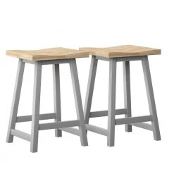 24 in. Pure Gray Backless Wood Counter Height Bar Stools (Set of 2) by Twin Star Home -Twin Star Home Sales Store pure gray twin star home bar stools bs10890 tf972 c3 1000