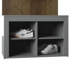 Chevron Pure Gray Hall Trees with Storage Cubbies by Twin Star Home -Twin Star Home Sales Store pure gray twin star home hall trees sb795 tpp01 4f 1000