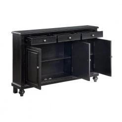 Raven 3-Door Three Drawer Buffet/Storage Credenza in Black Rub by COAST TO COAST -Twin Star Home Sales Store raven black rub coast to coast sideboards buffet tables 48181 77 1000