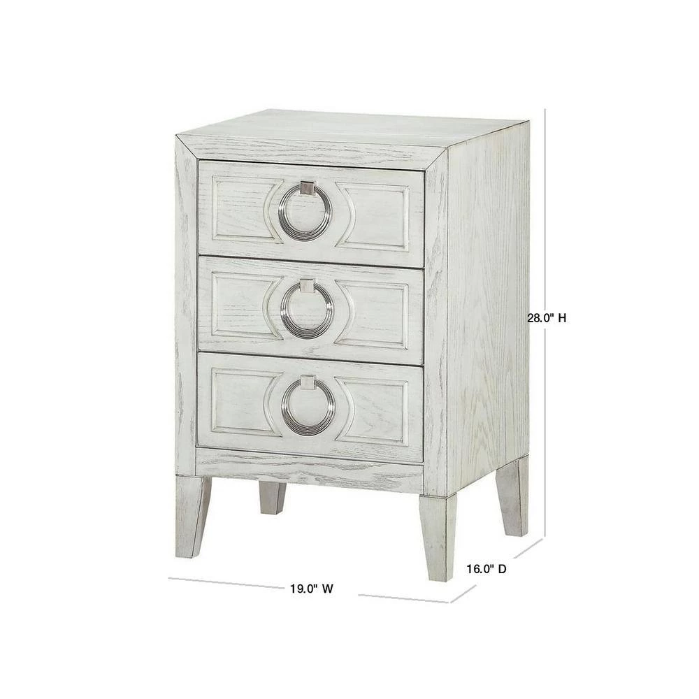 Reeds White 3-Drawer Chairside Chest by COAST TO COAST 3 Reeds White 3-Drawer Chairside Chest by COAST TO COAST - Image 3