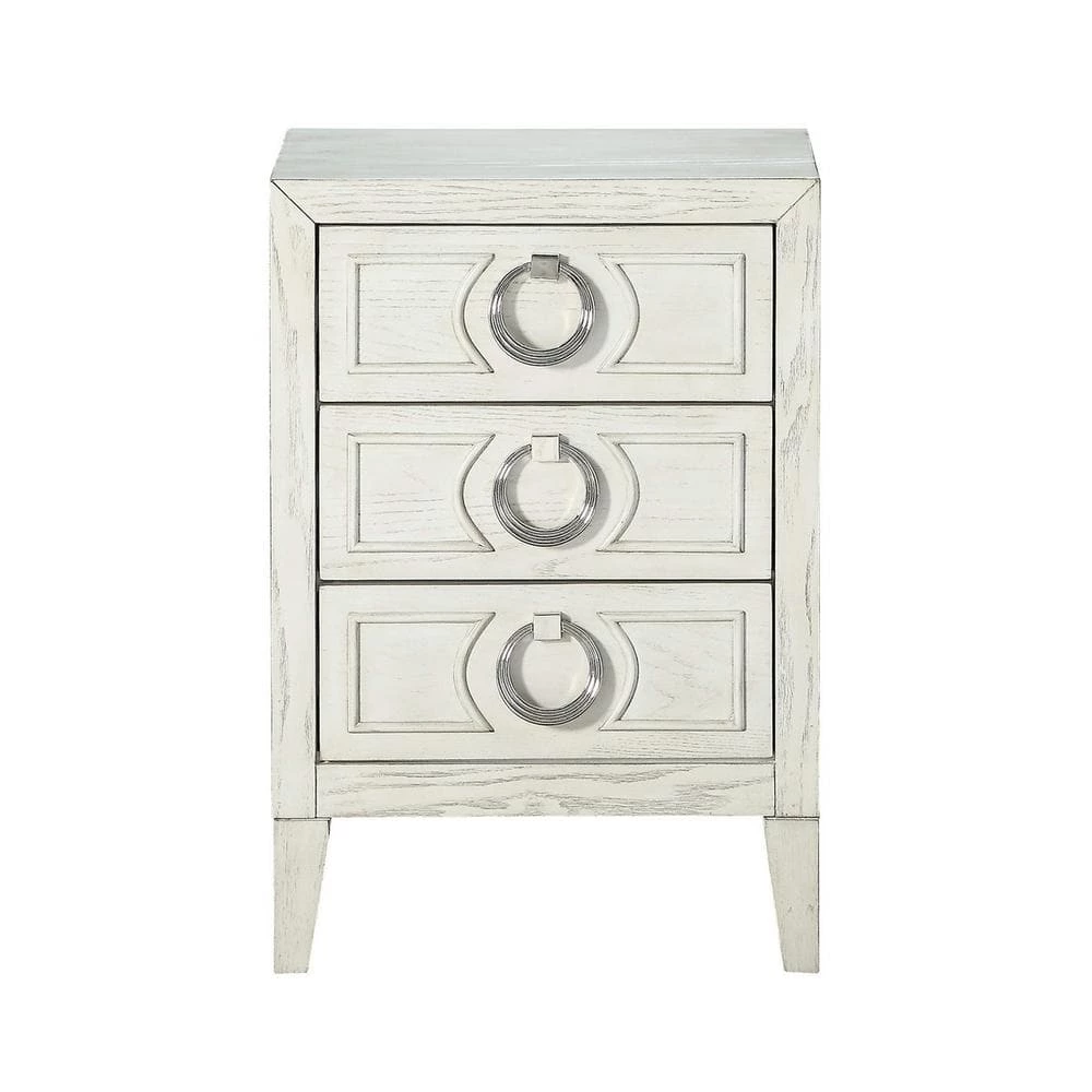 Reeds White 3-Drawer Chairside Chest by COAST TO COAST 1 Reeds White 3-Drawer Chairside Chest by COAST TO COAST