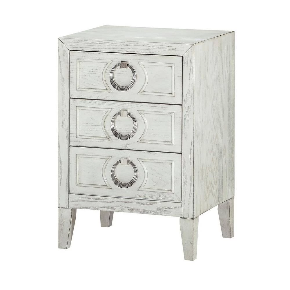 Reeds White 3-Drawer Chairside Chest by COAST TO COAST 2 Reeds White 3-Drawer Chairside Chest by COAST TO COAST - Image 2