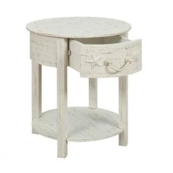 Sanibel White Rub 1-Drawer Accent Table by COAST TO COAST -Twin Star Home Sales Store sanibel white rub coast to coast end side tables 91735 4f 1000