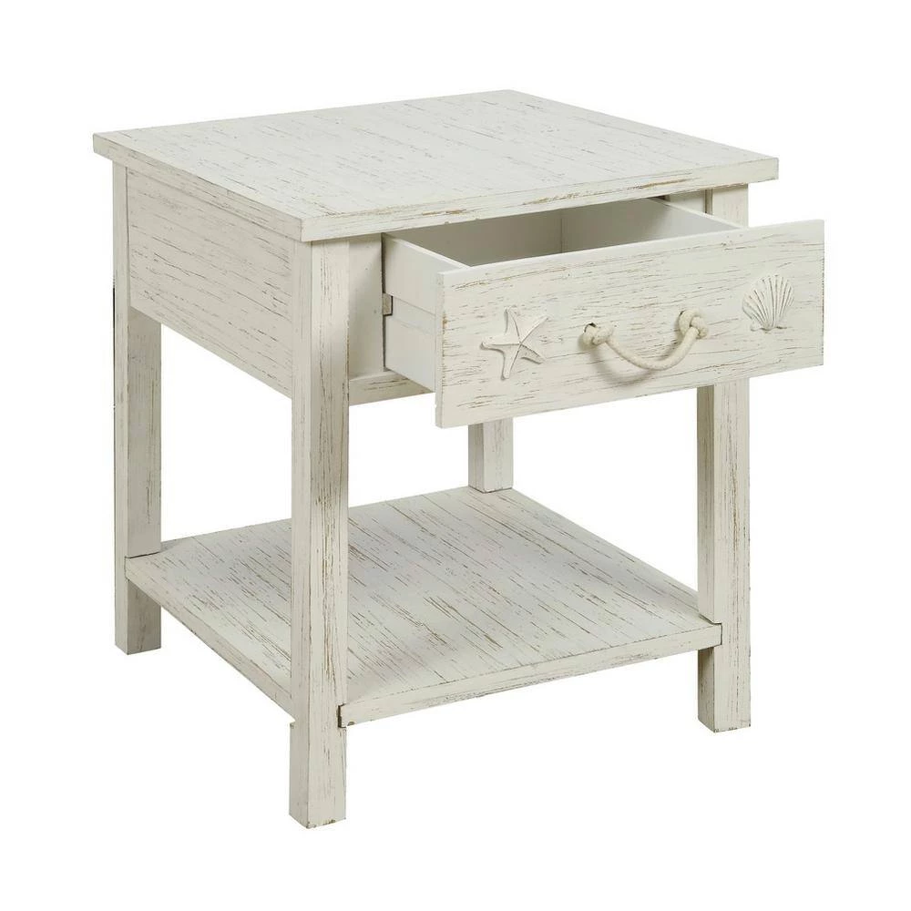 Sanibel White Rub 1-Drawer End Table by COAST TO COAST 5 Sanibel White Rub 1-Drawer End Table by COAST TO COAST - Image 5